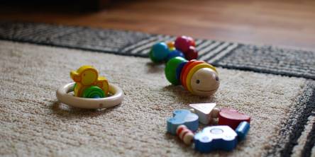 Children's toys on carpet